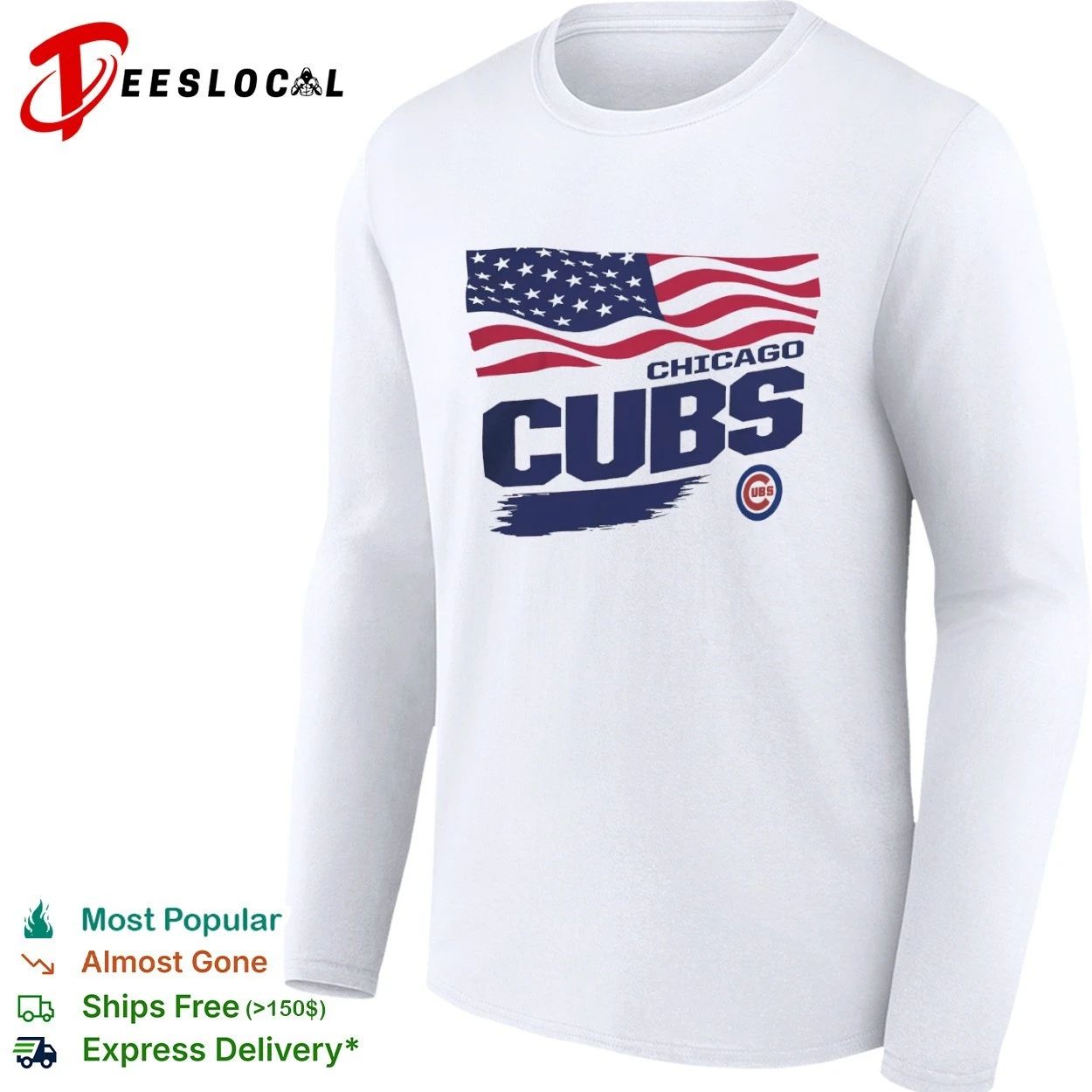 Chicago Cubs Waving Flag Chicago Cubs Starter T-shirt