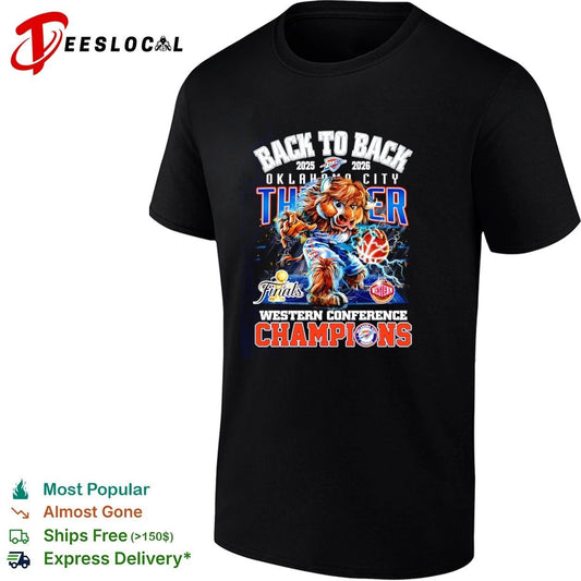 Back to Back 2025 2026 OKC Thunder Western Conference Champions T-shirt