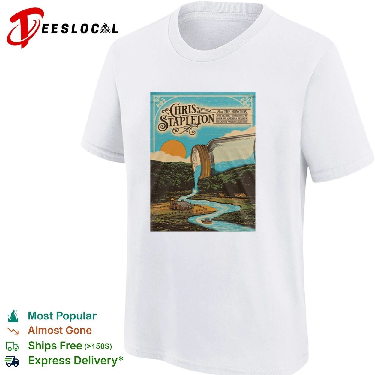 Chris Stapleton Feat The Honchos Charlotte NC Bank of America Stadium T-shirt