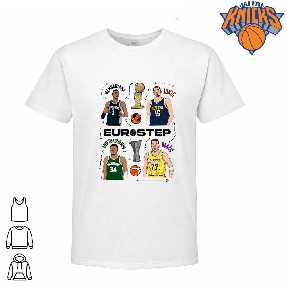 Eurostep Basketball Stars Wembanyama Jokic Antetokounmpo Doncic Cartoon shirt