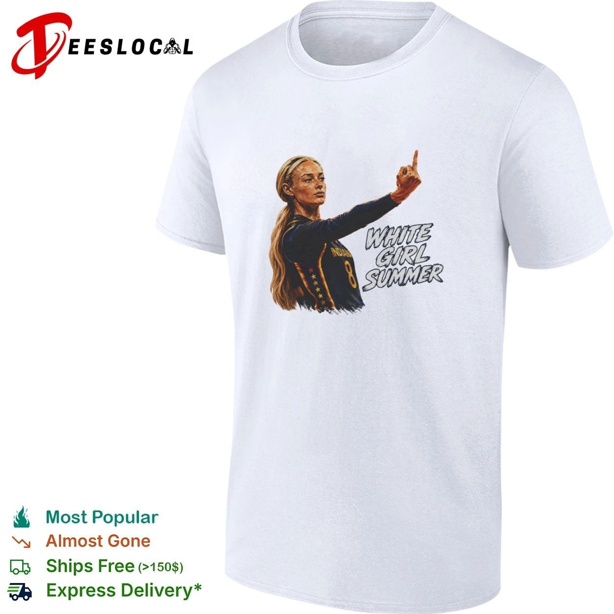 Sophie Cunningham Indiana Fever White Girl Summer T-shirt