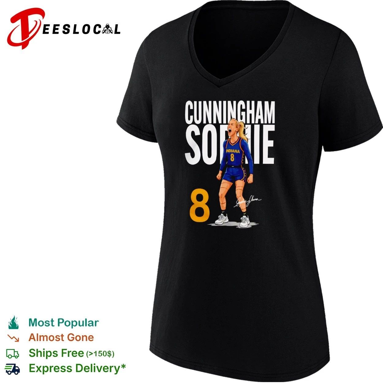 Sophie Cunningham In a World Full of Bullies Indiana Fever T-shirt