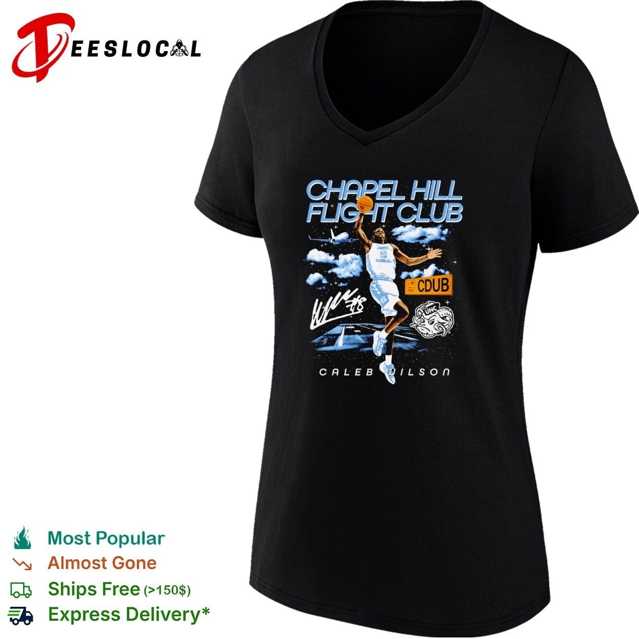 Caleb Wilson Chapel Hill Flight Club North Carolina Tar Heels T-shirt