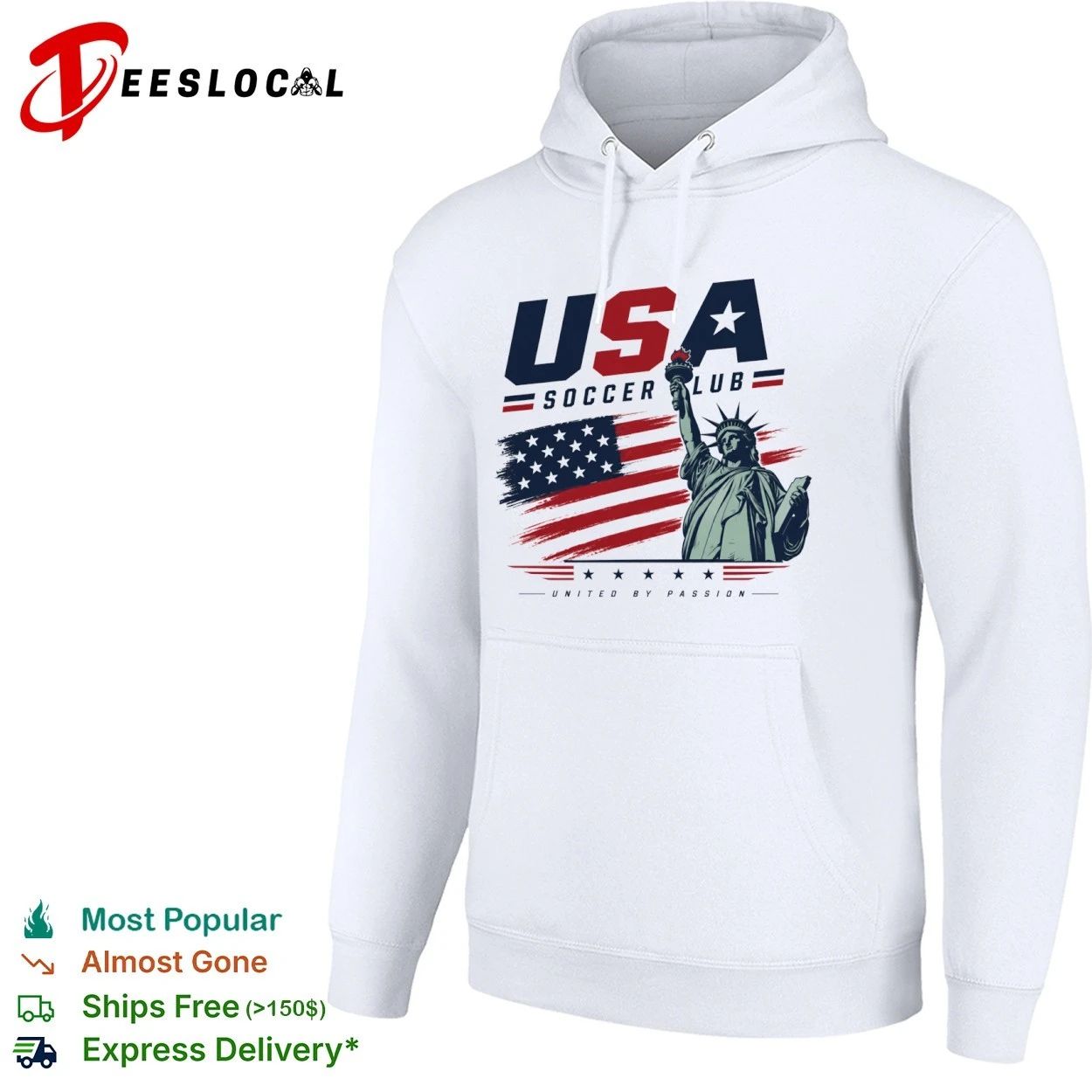USA Soccer Club Statue of Liberty United by Passion T-shirt