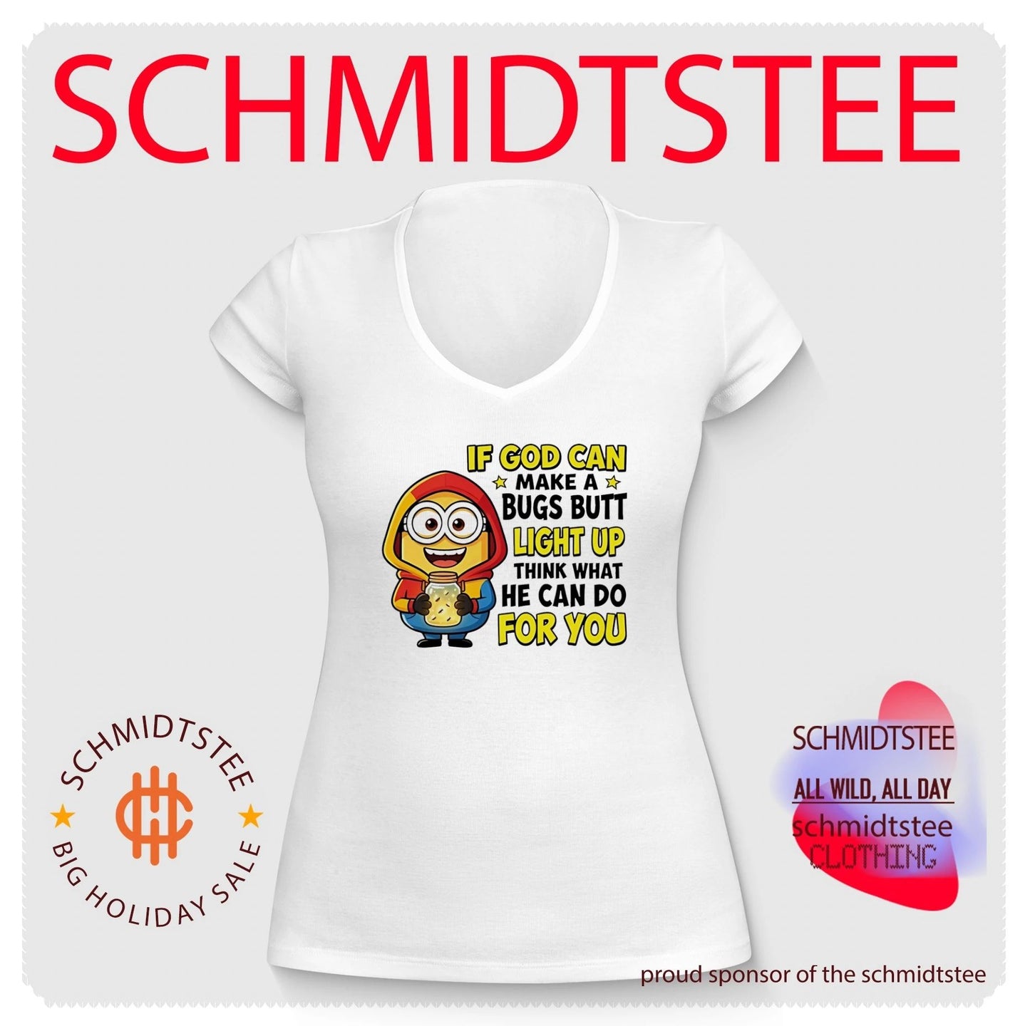 If God can make a bugs butt light up think what he can do for you Minion shirt