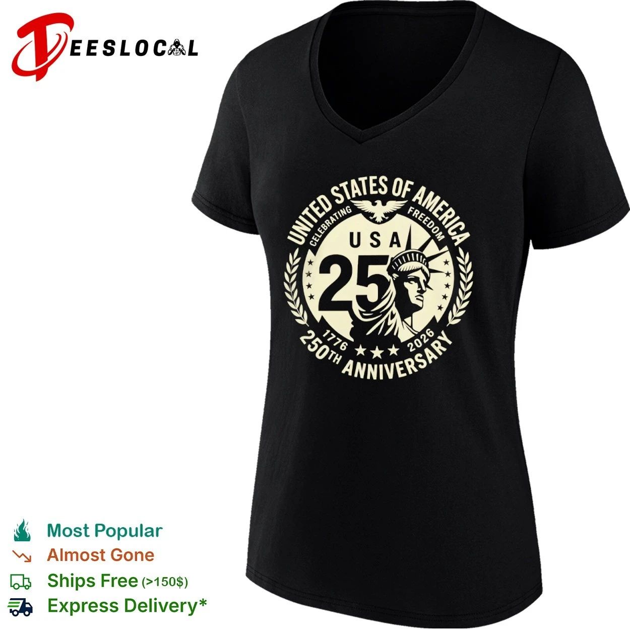 USA of America Celebrating Freedom 250th Anniversary 1776 2026 T-shirt