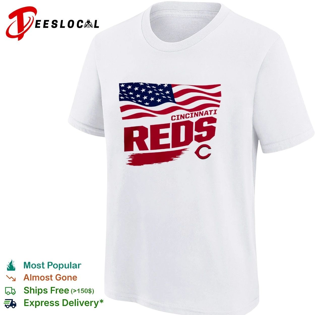 Cincinnati Reds Waving Flag Cincinnati Reds Starter T-shirt