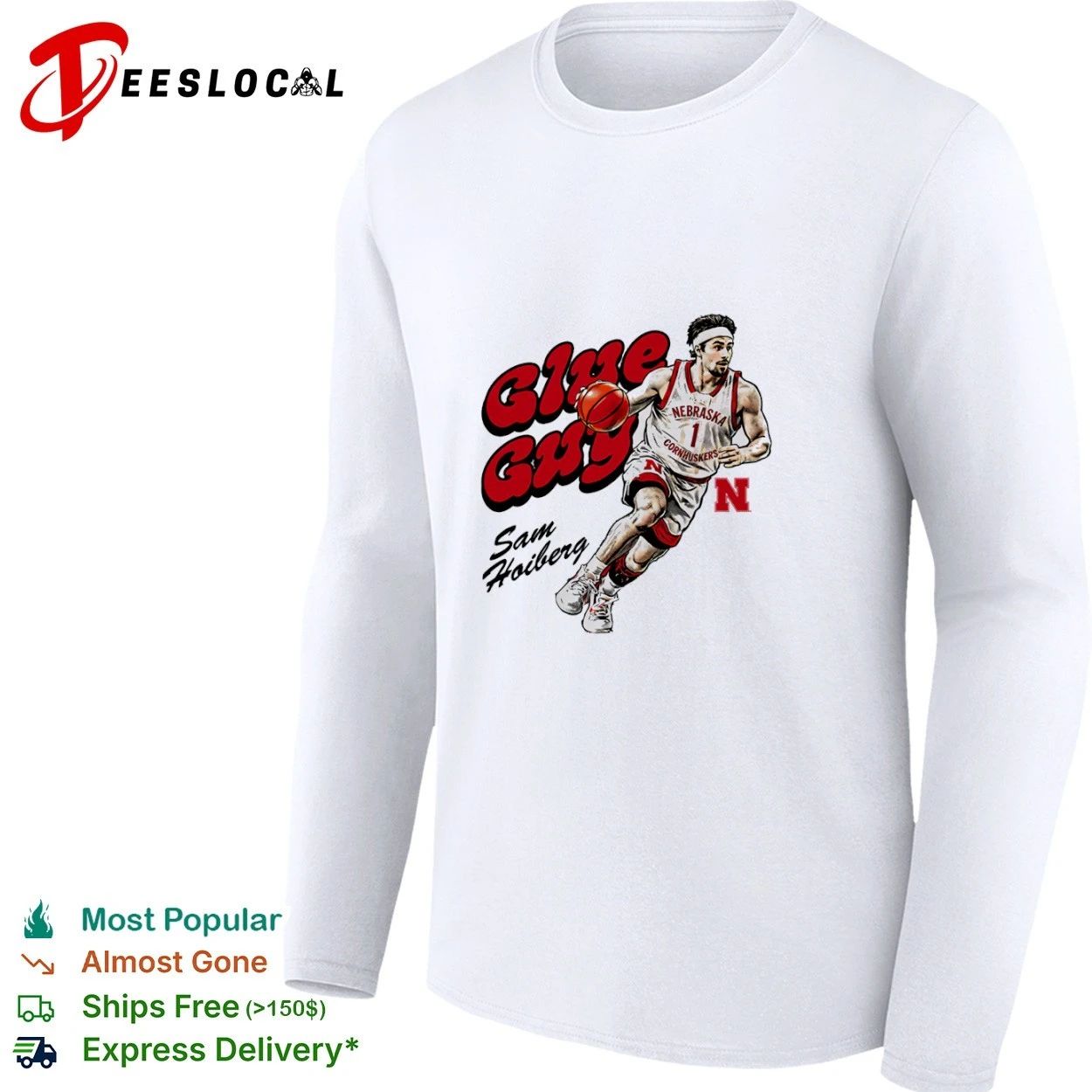 Sam Hoiberg Glue Guy Nebraska Cornhuskers T-shirt