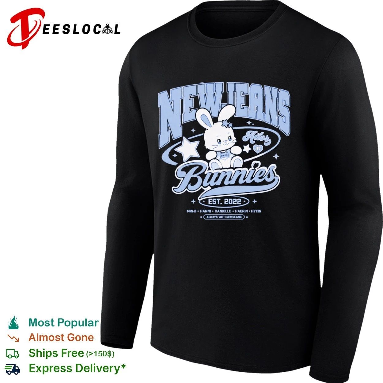 NewJeans Bunnies Est 2022 Minji Hanni Danielle Haerin Hyein Always with NewJeans T-shirt