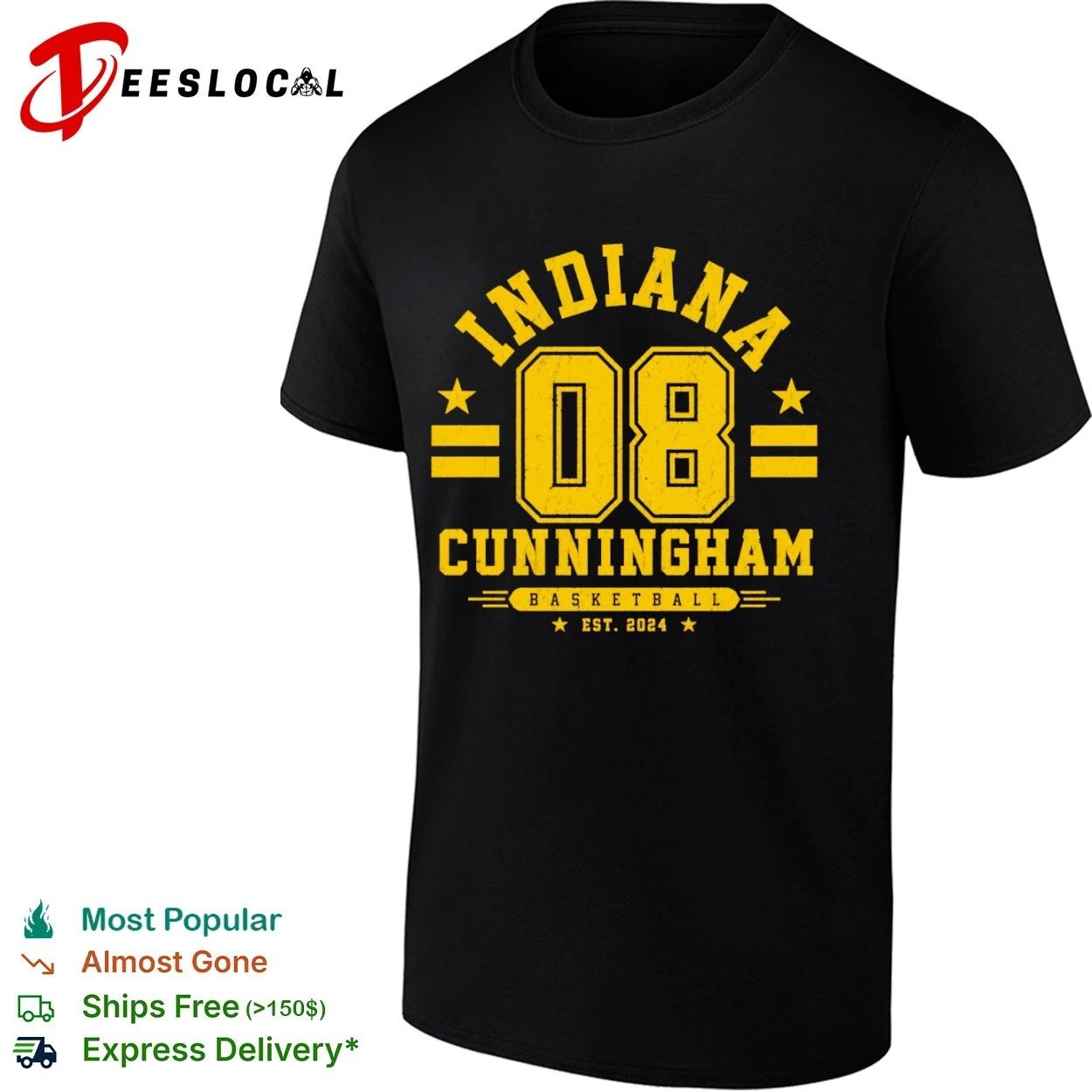 Indiana 08 Cunningham Basketball Est 2024 T-shirt