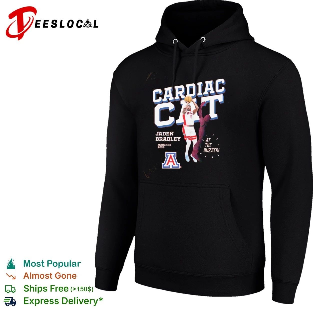 Jaden Bradley Arizona Wildcats Cardiac Cat at the Buzzer March 13 2026 T-shirt