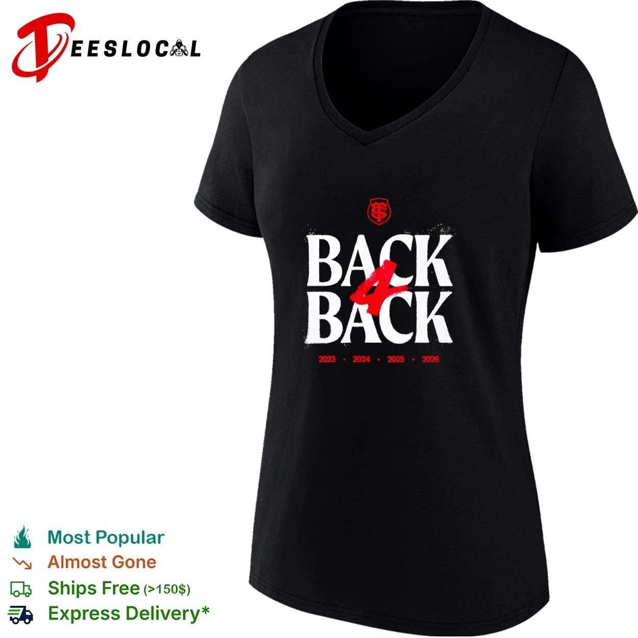 Back 4 Back 2023 2024 2025 2026 Stade Toulousain T-shirt