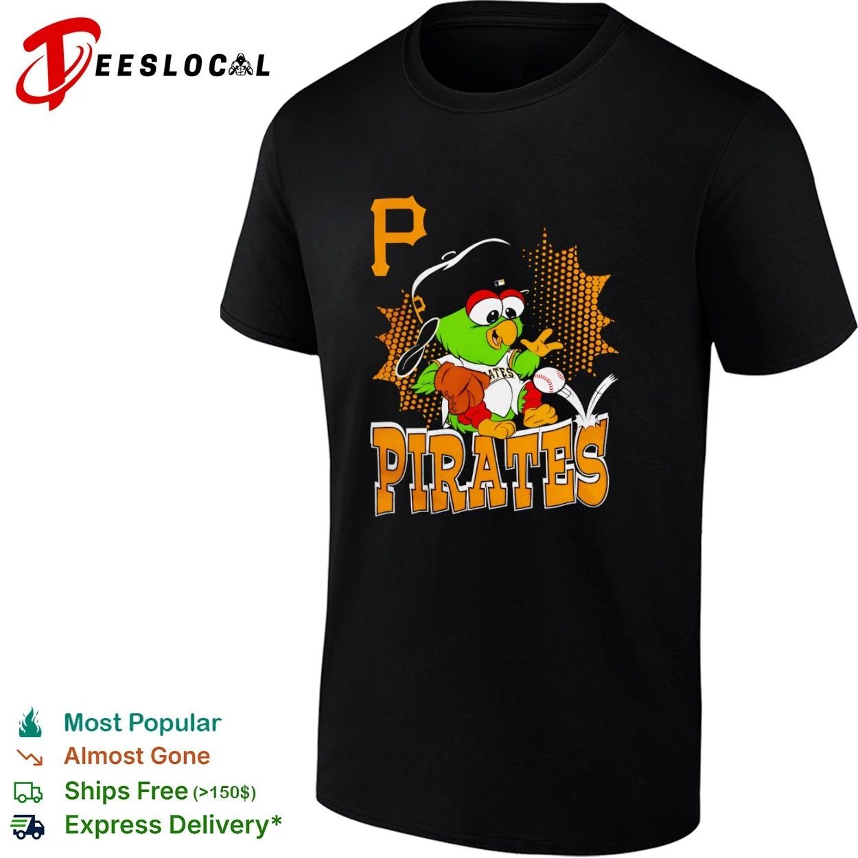 Pittsburgh Pirates Mascot P Pirates MLB Team Apparel T-shirt