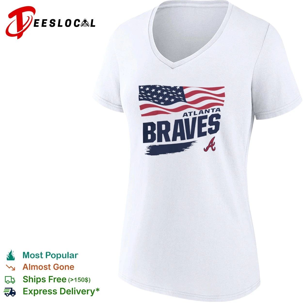 Atlanta Braves Waving Flag Atlanta Braves T-shirt