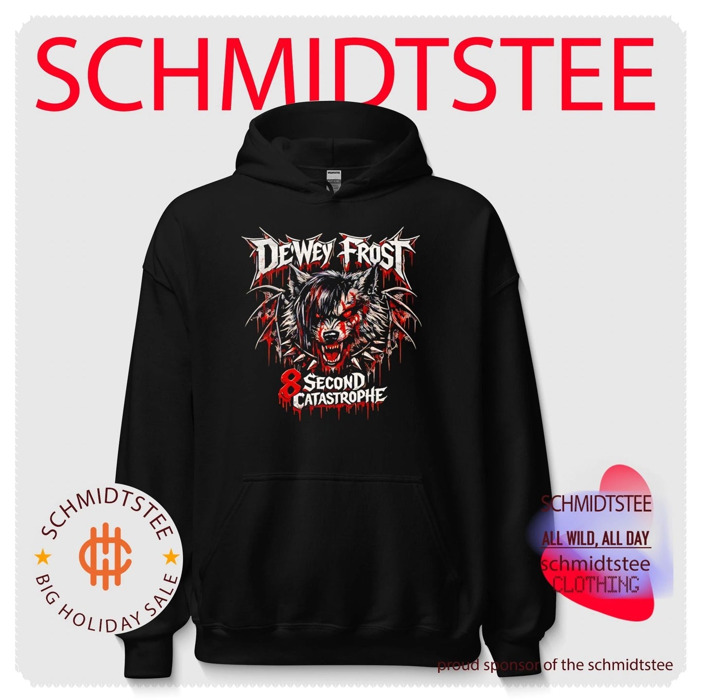 Dewey Frost 8 second catastrophe werewolf illustration shirt