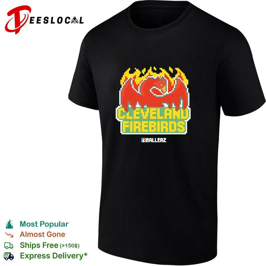 Cleveland Firebirds Ballerz pixel art T-shirt