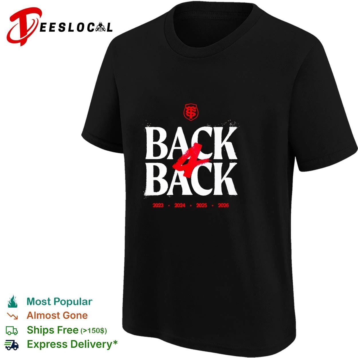 Back 4 Back 2023 2024 2025 2026 Stade Toulousain T-shirt