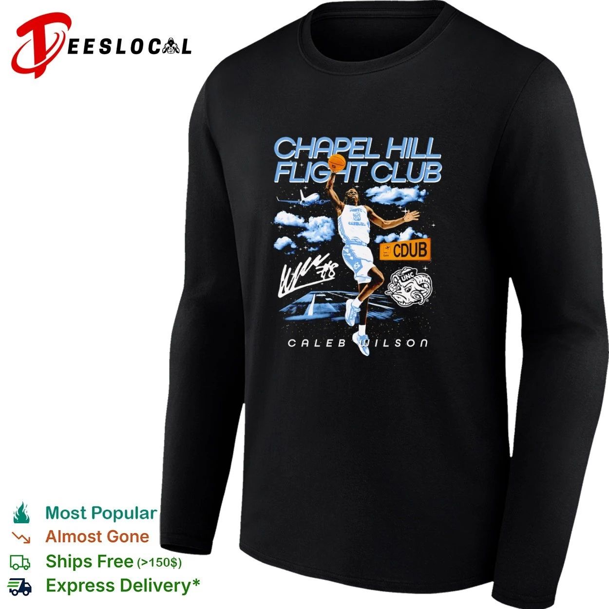Caleb Wilson Chapel Hill Flight Club North Carolina Tar Heels T-shirt