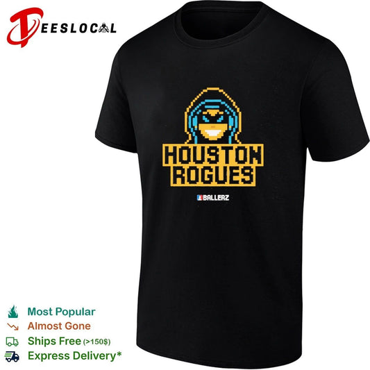 Houston Rogues Ballerz Pixel Art Gaming T-shirt