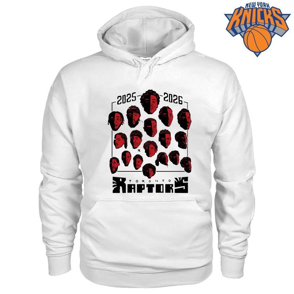 Toronto Raptors Full Team Roster Caricature Art Shadow Face Red Graphic shirt