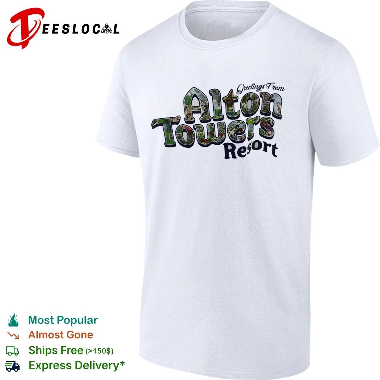 Greetings From Alton Towers Resort theme park T-shirt