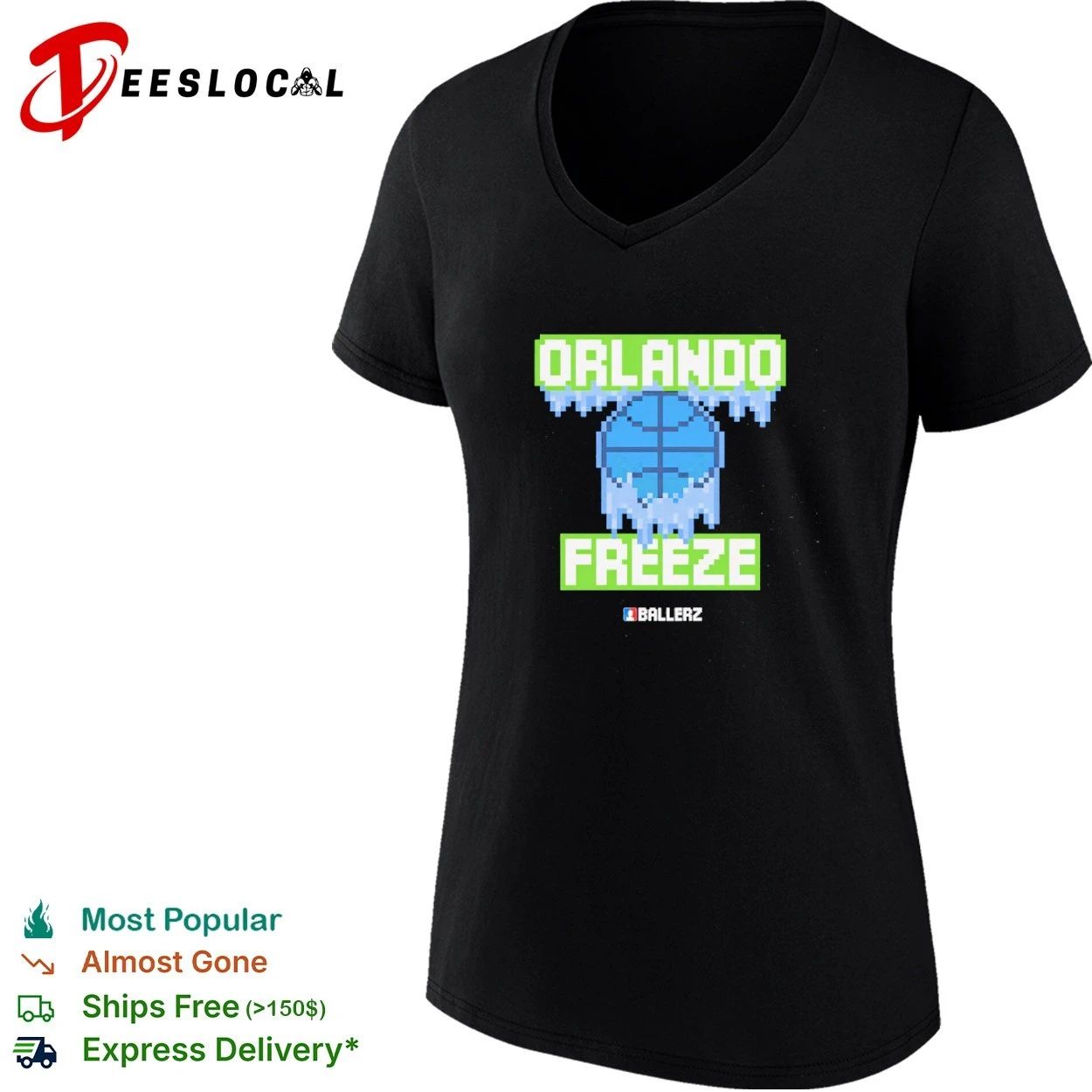 Orlando Freeze Ballerz basketball pixel art T-shirt