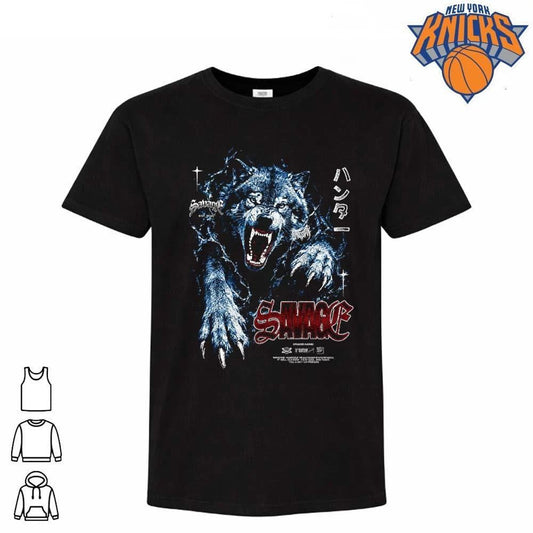 Savage Werewolf Blue Lightning Angry Wolf Head Streetwear Goth Shirt