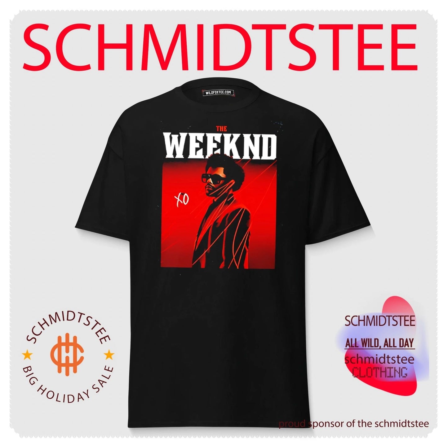 The Weeknd XO red lighting portrait shirt