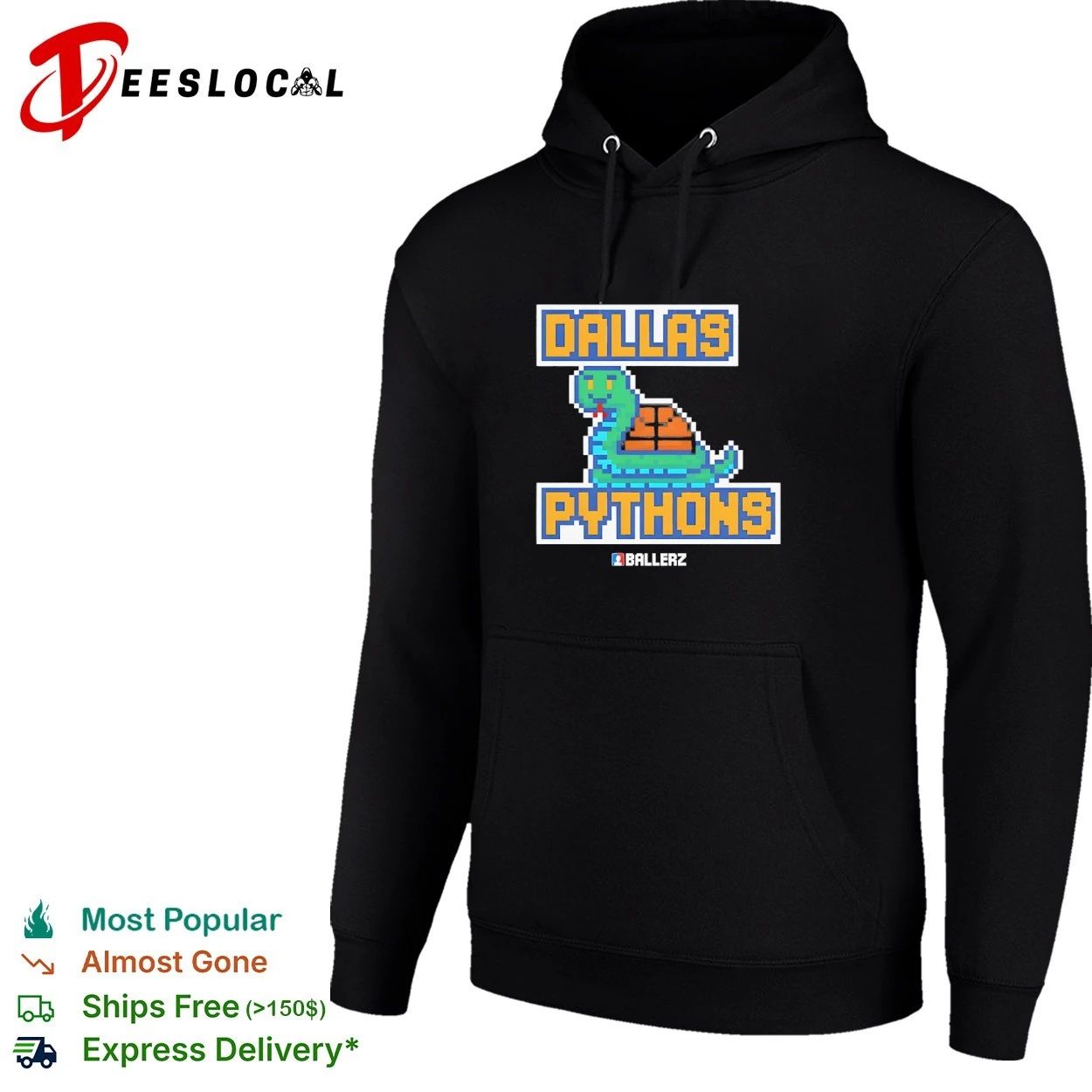 Dallas Pythons Ballerz basketball pixel art T-shirt
