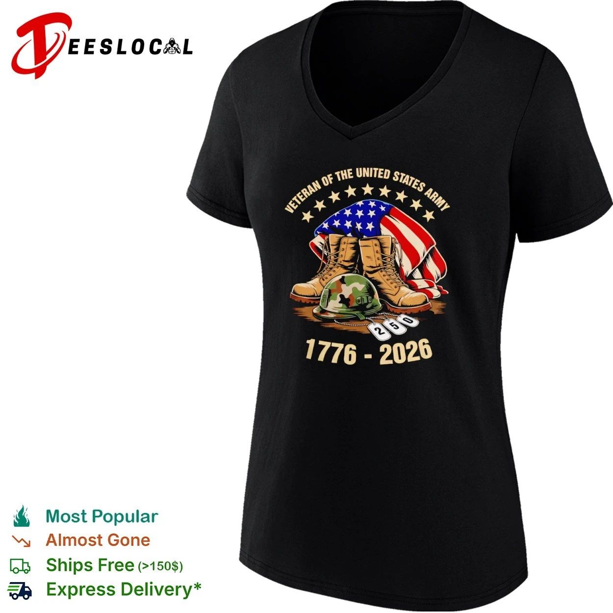 Veteran of the United States Army 1776-2026 T-shirt