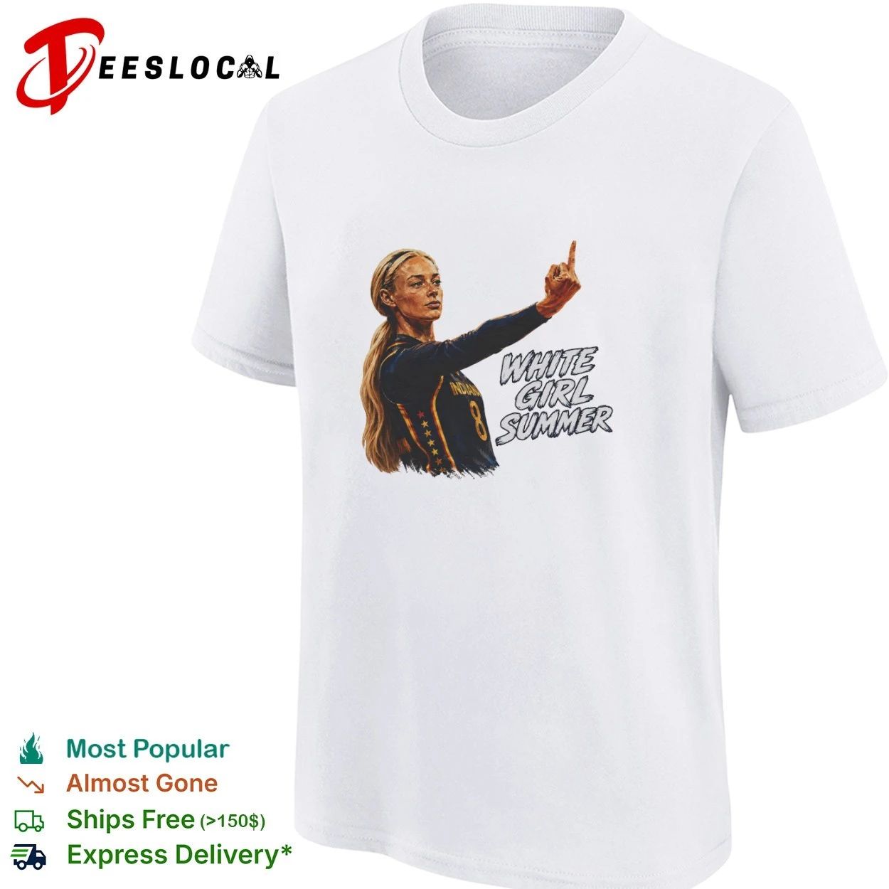 Sophie Cunningham Indiana Fever White Girl Summer T-shirt