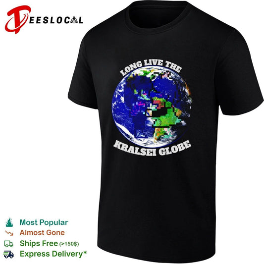 Long Live the Kralsei Globe Earth Pixel Art T-shirt