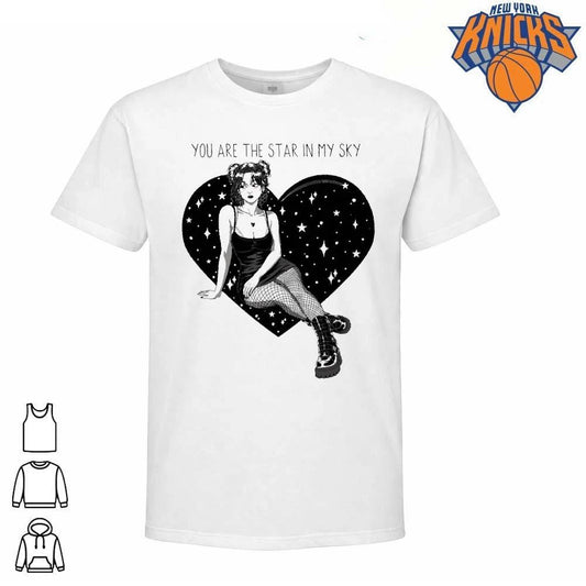 You Are The Star In My Sky Goth Emo Anime Girl Starry Heart Shirt