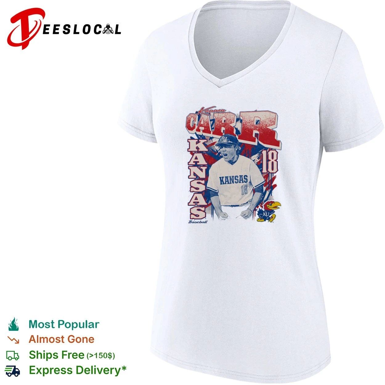 Kannon Carr Kansas Jayhawks Baseball 18 T-shirt
