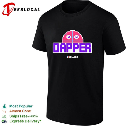 Dapper Ballerz pixel art gaming basketball T-shirt