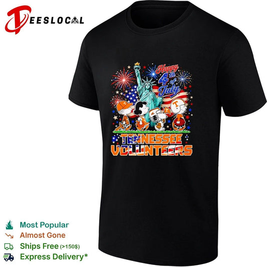 Peanuts Characters Happy 4th of July Tennessee Volunteers T-shirt