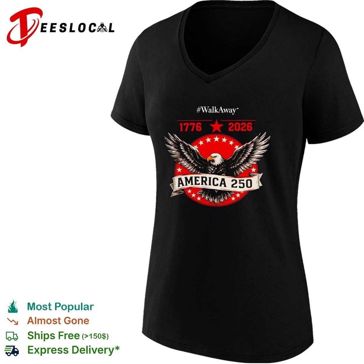 WalkAway America 250 1776 2026 Patriotic Eagle T-shirt