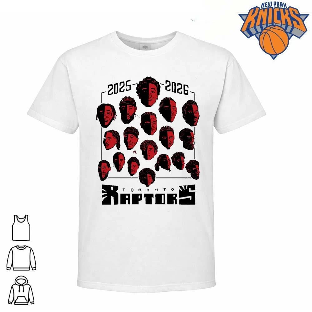 Toronto Raptors Full Team Roster Caricature Art Shadow Face Red Graphic shirt