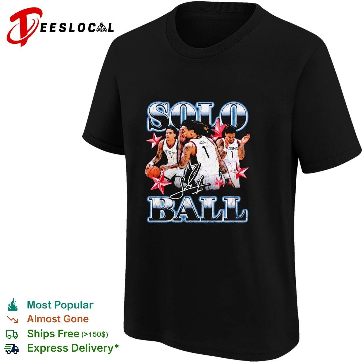 Solo Ball UConn Huskies Basketball NCAA T-shirt