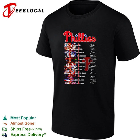 Philadelphia Phillies Roster Players Names and Signatures T-shirt