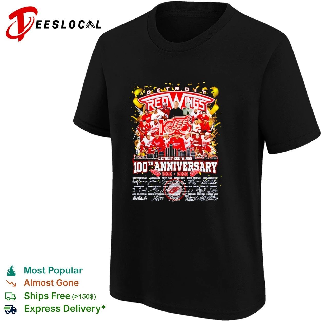 Detroit Red Wings 100th Anniversary 1926-2026 Legends T-shirt