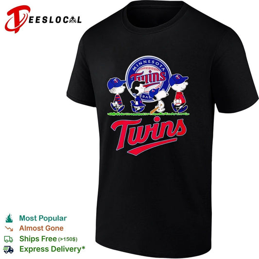 Peanuts Characters Minnesota Twins Baseball T-shirt