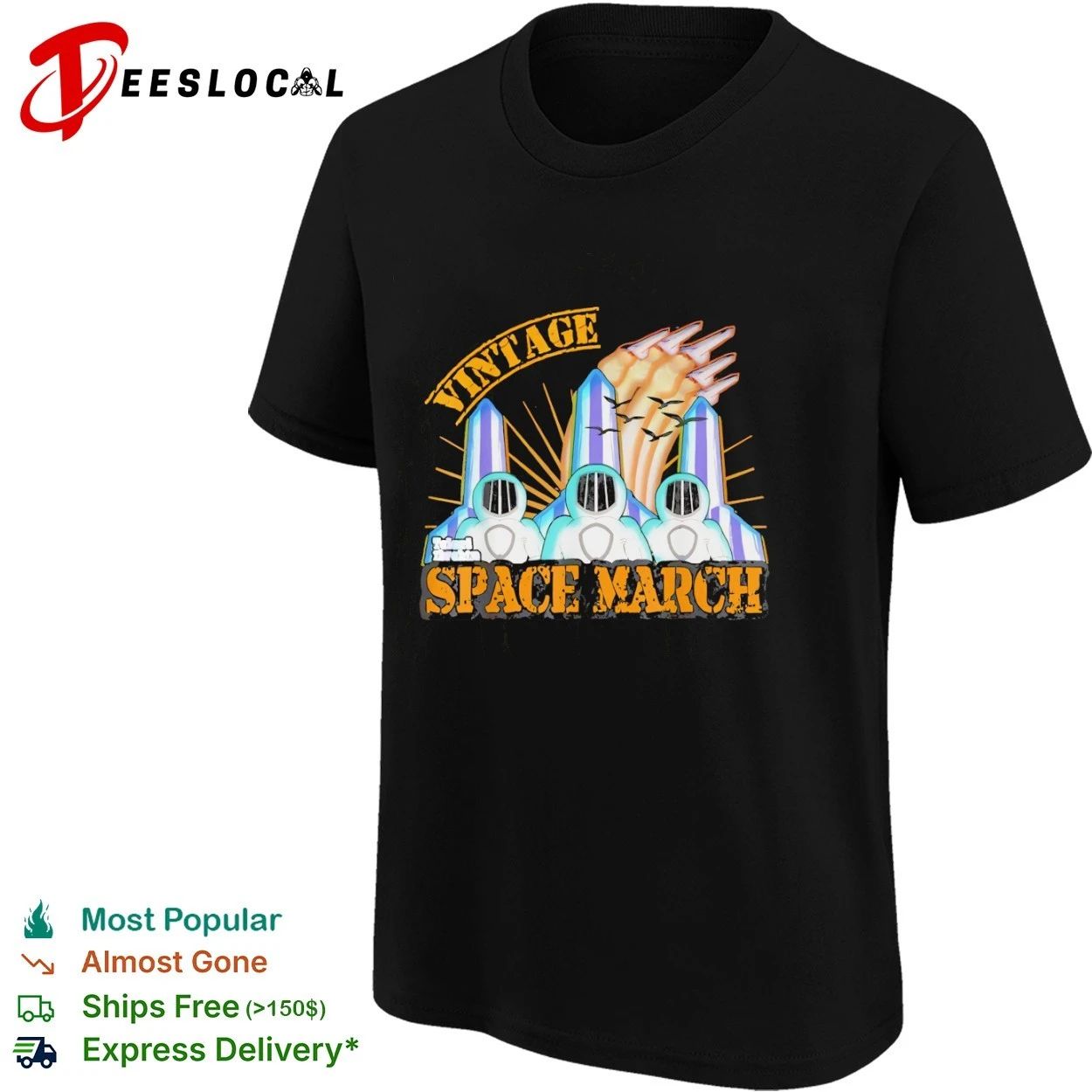 Vintage Space March astronaut sci-fi retro T-shirt
