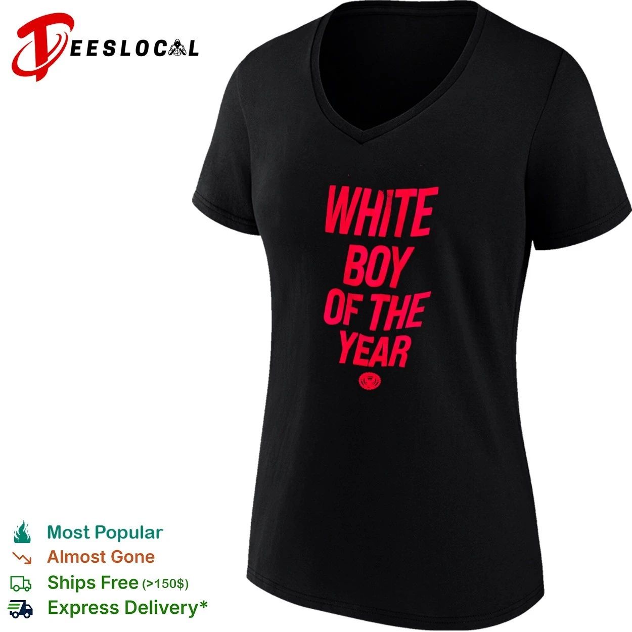 White Boy of the Year funny slogan humor T-shirt