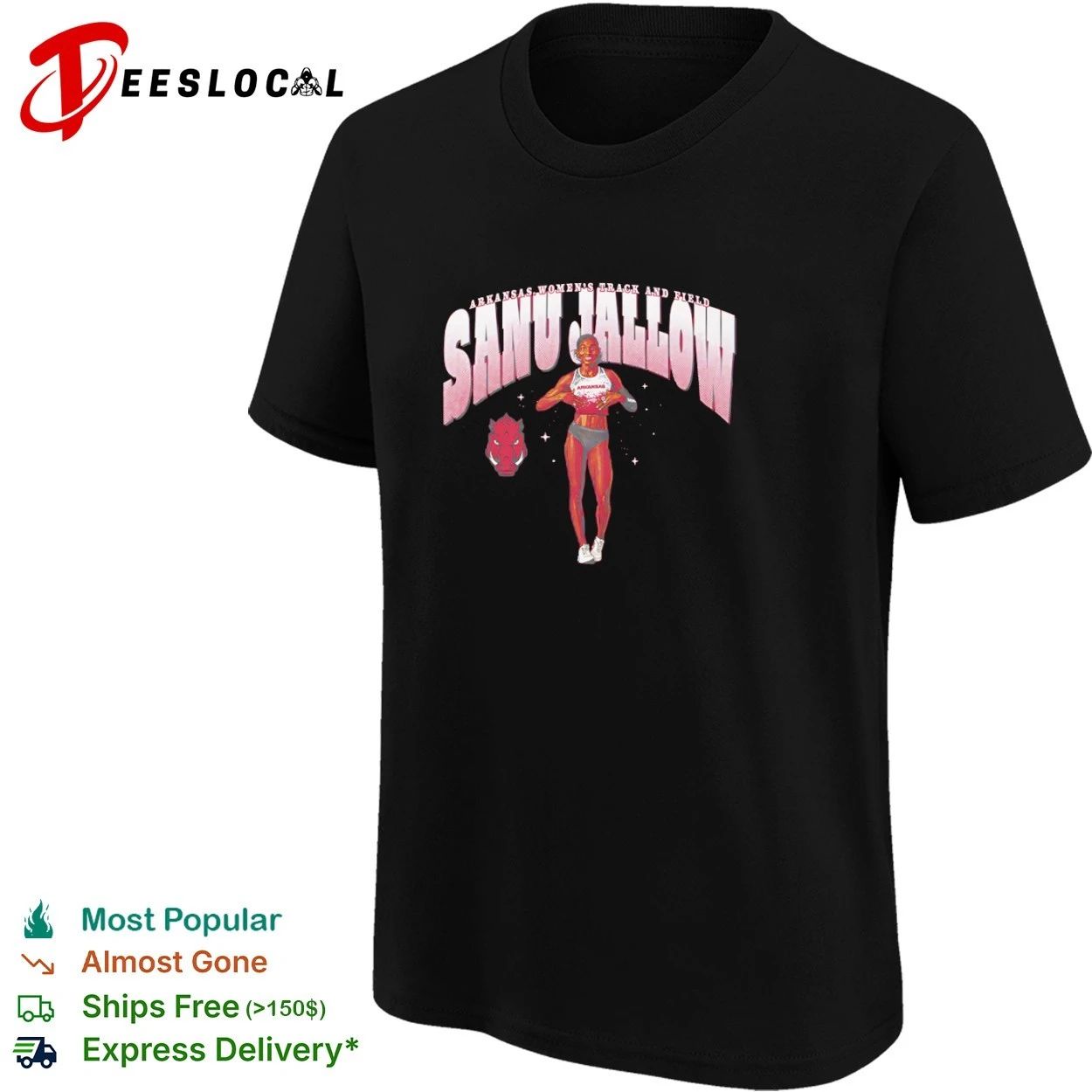 Sanu Jallow Arkansas Women’s Track and Field T-shirt