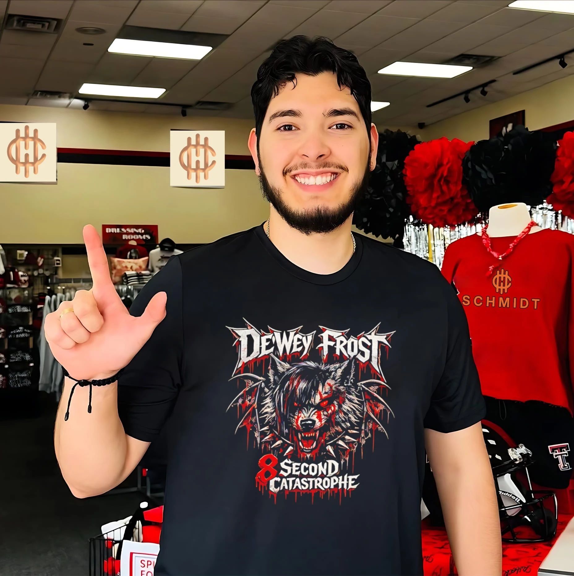 Dewey Frost 8 second catastrophe werewolf illustration shirt