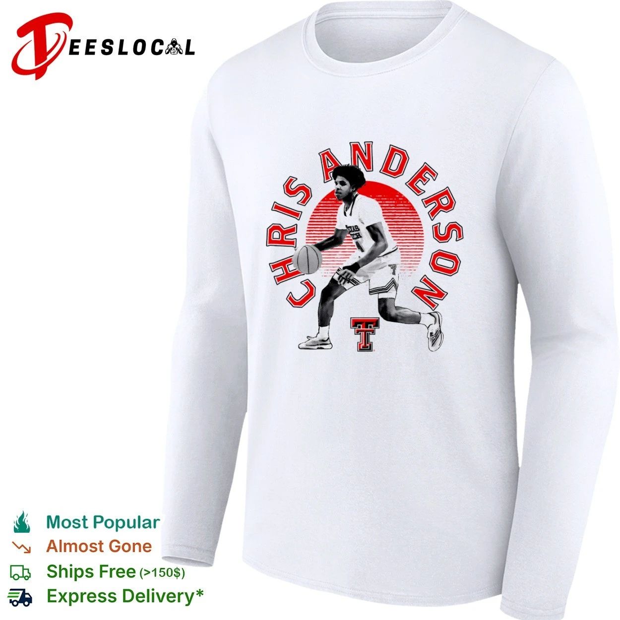 Chris Anderson Texas Tech Red Raiders Basketball T-shirt