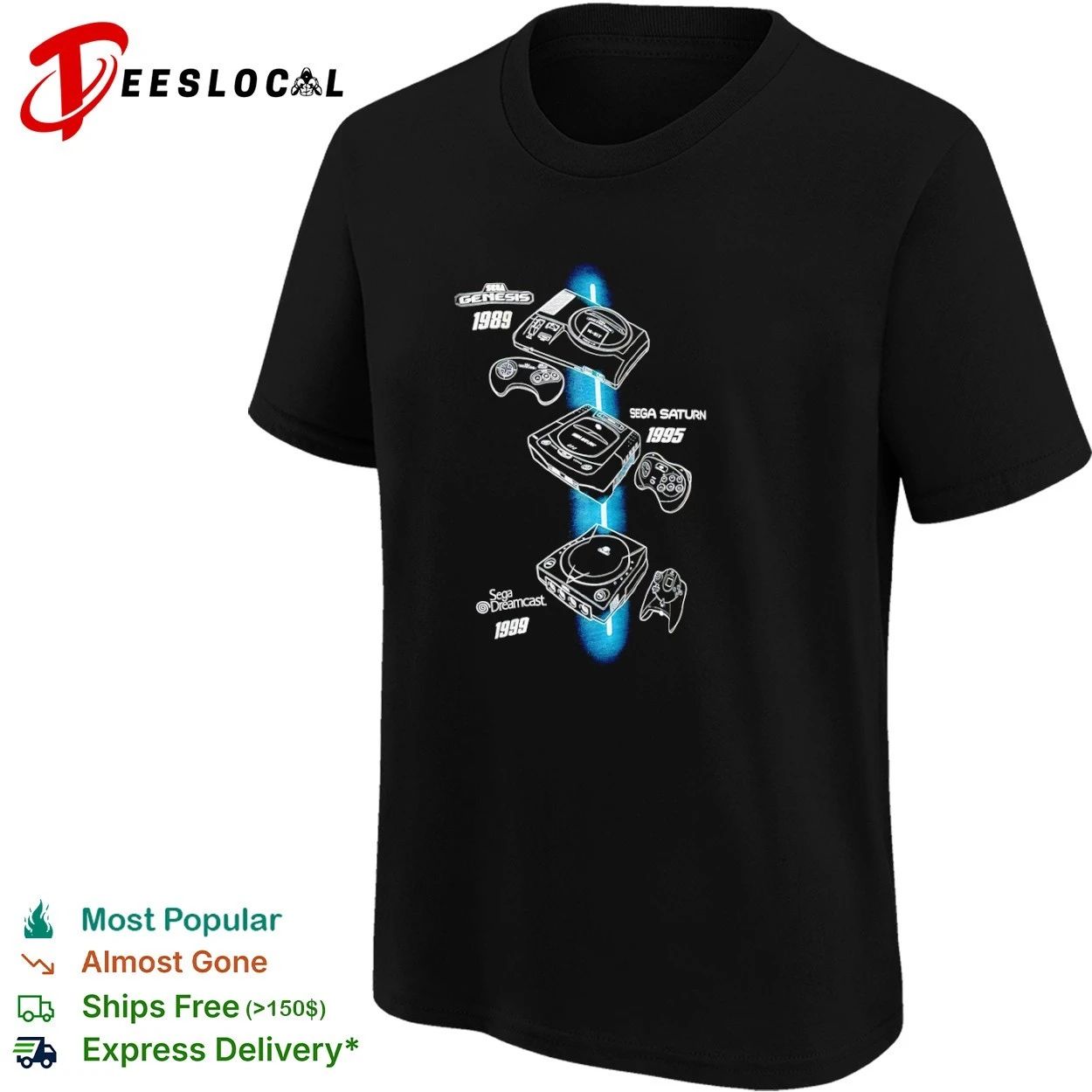 Sega Genesis 1989 Saturn 1995 Dreamcast 1999 T-shirt