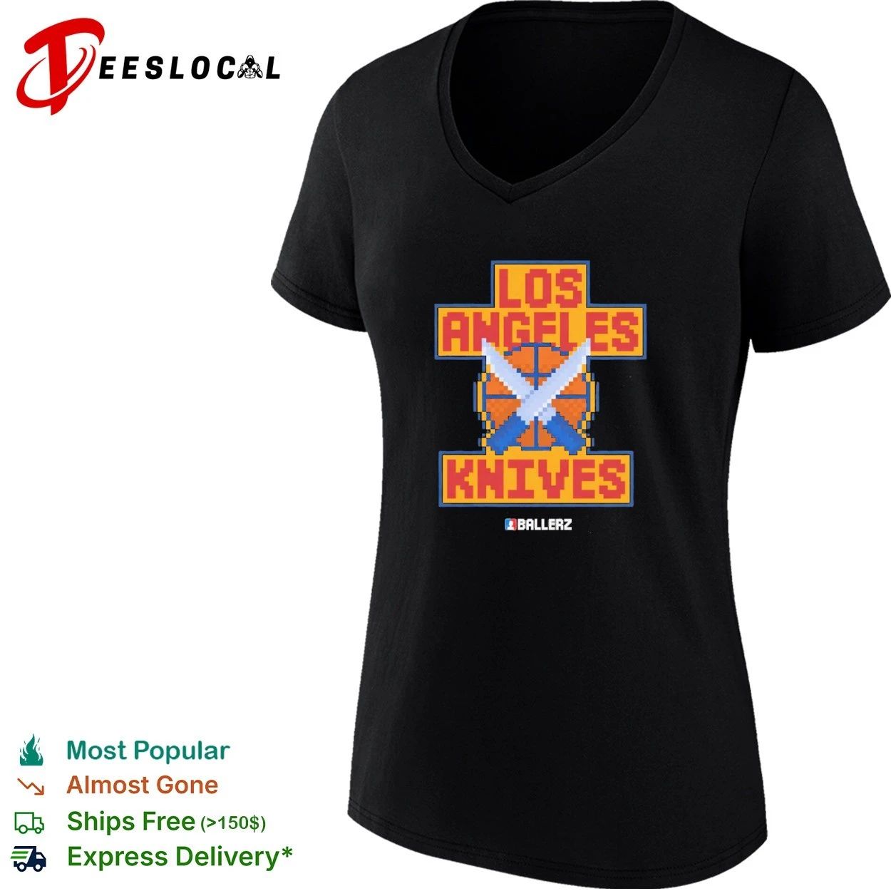 Los Angeles Knives Basketball Pixel Art T-shirt