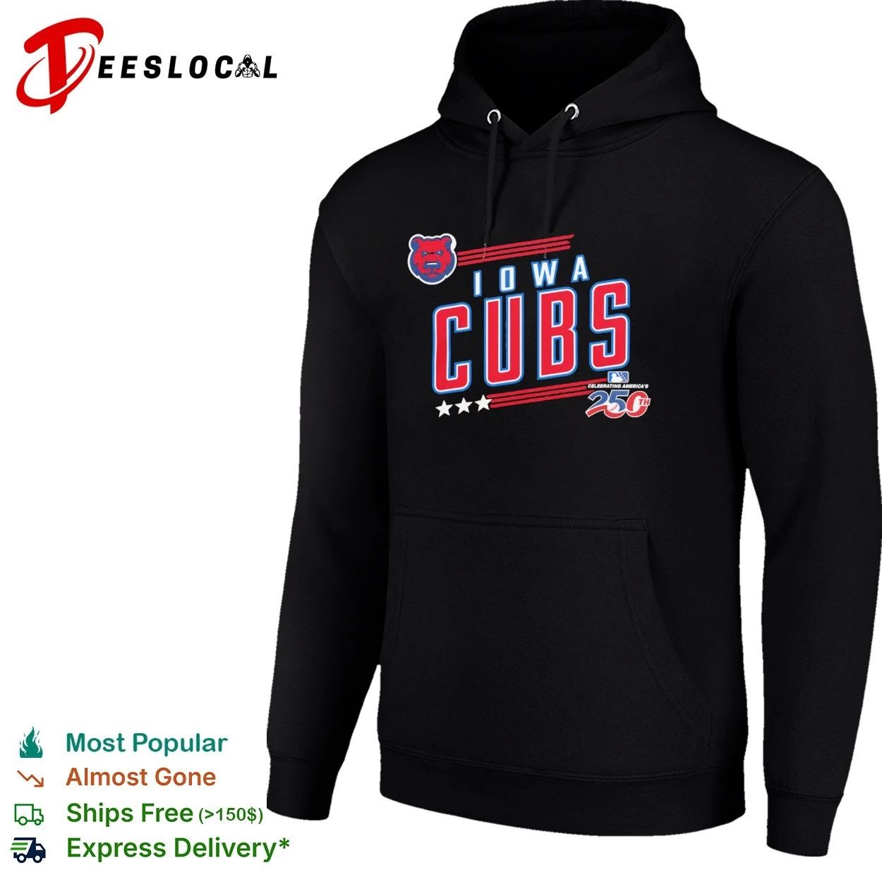 Iowa Cubs Celebrating America 250th Anniversary T-shirt